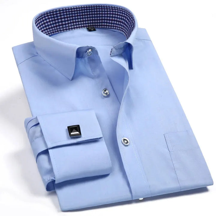 French Cufflinks Shirts Long Sleeve