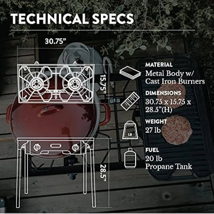 Outdoor Propane Gas Double Burner