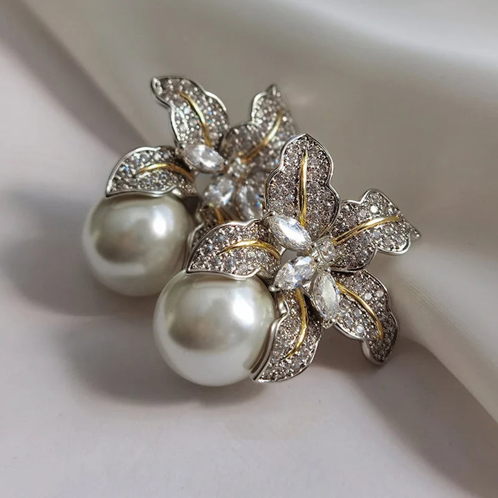 Flower Pearl Earrings