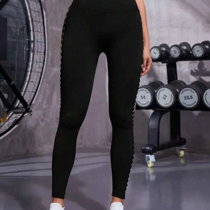 Sexy Hollow Black  Seamless Leggings Women