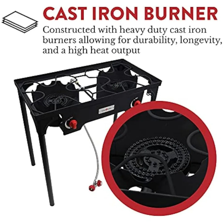 Outdoor Propane Gas Double Burner