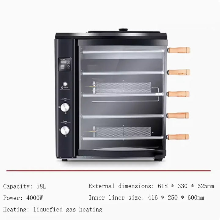 Portable Five Fork Gas Oven Barbecue Machine