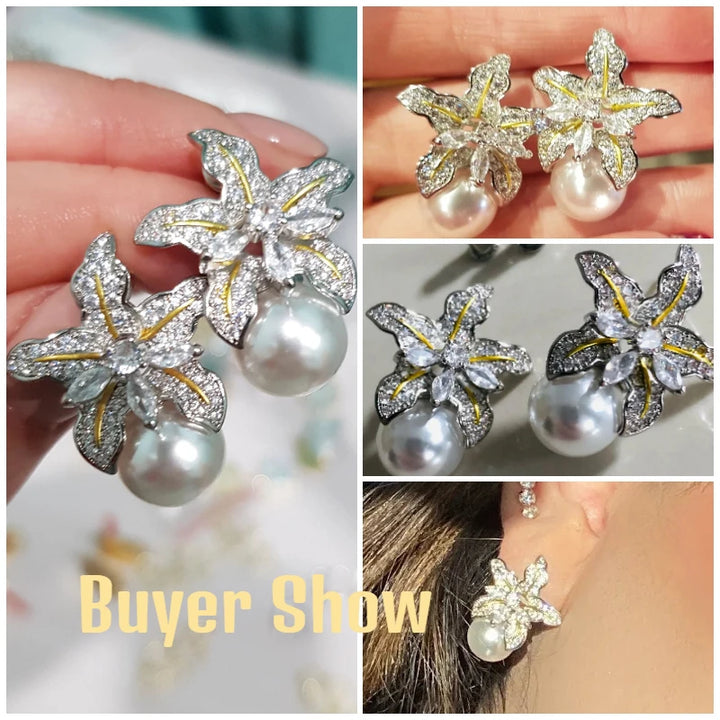 Flower Pearl Earrings