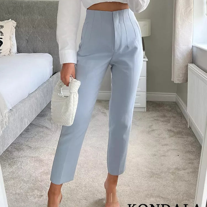 Light Blue Chic Straight Pants