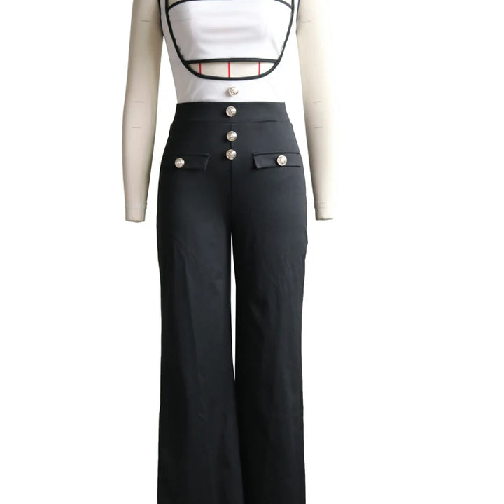 Elegant Women's Suspender Jumpsuits Two-Piece