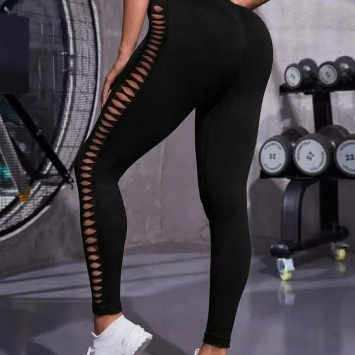 Sexy Hollow Black  Seamless Leggings Women