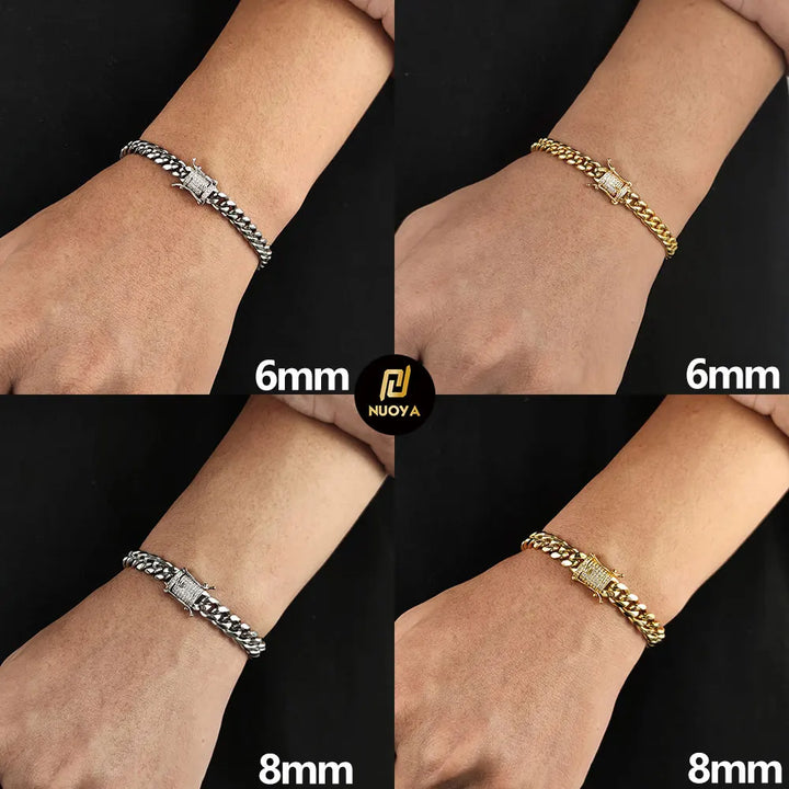 Zircon Clasp Cuban Bracelets