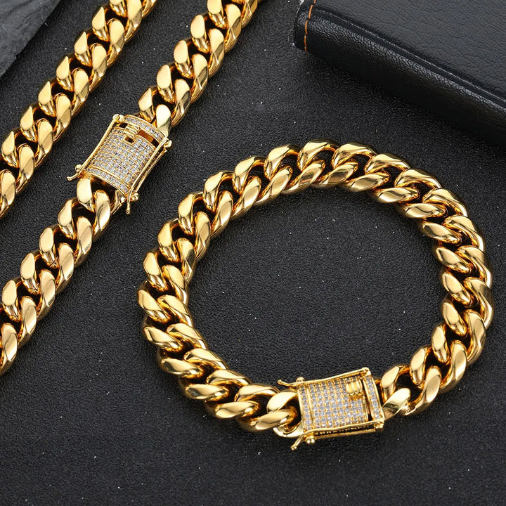 Zircon Clasp Cuban Bracelets