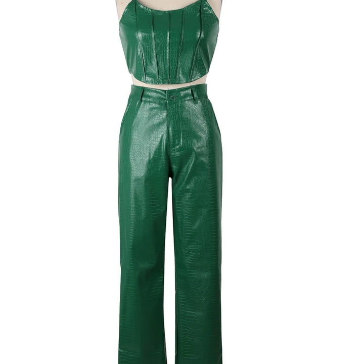 Women's Green Corset Cut-Out Cargo