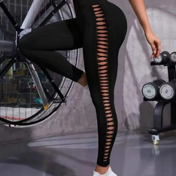 Sexy Hollow Black  Seamless Leggings Women