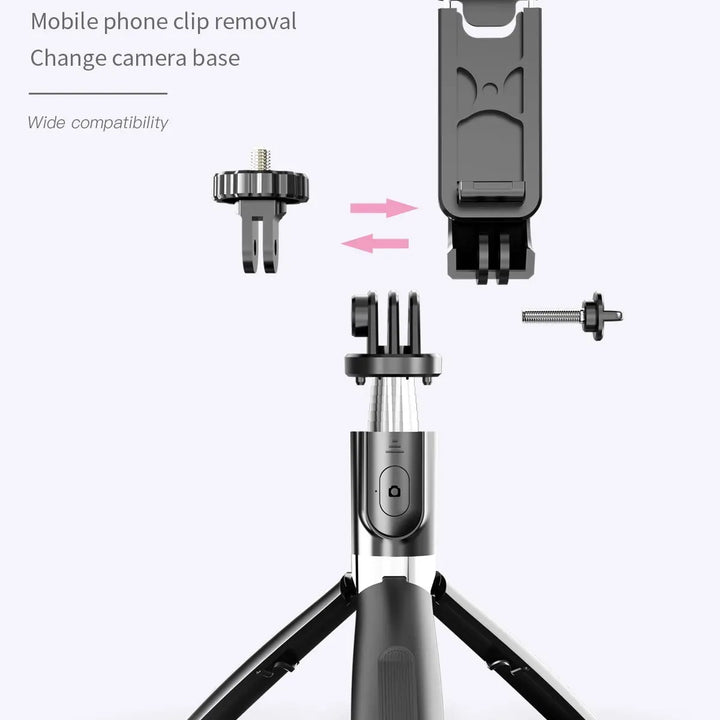 Bluetooth Selfie Stick with Mini Tripod Foldable